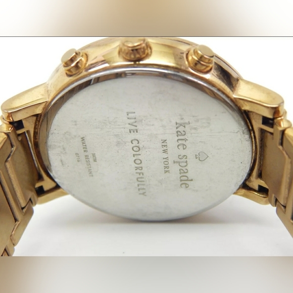 Lot of 3 Kate Spade Rhinestone Necklace Heart of Gold Bangle & Spade Watch - Picture 8 of 10